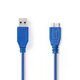 USB-kabel | USB 3.2 Gen 1 | USB-A Hane | USB Micro-B Hane | 5 Gbps | Nickelplaterad | 5.00 m | Rund | PVC | Blå | Kuvert - Dator och nätverk - 5412810275250 - 1