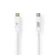 USB-kabel | USB 3.2 Gen 2 | USB-C Hane | USB-C Hane | 100 W | 4K@60Hz | 10 Gbps | Nickelplaterad | 1.00 m | Rund | PVC | Vit | Låda - Dator och nätverk - 5412810316120 - 1