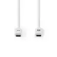 USB-kabel | USB 3.2 Gen 2 | USB-C Hane | USB-C Hane | 100 W | 4K@60Hz | 10 Gbps | Nickelplaterad | 1.00 m | Rund | PVC | Vit | Låda - Dator och nätverk - 5412810316120 - 10