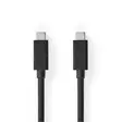 USB-kabel | USB 3.2 Gen 2 | USB-C Hane | USB-C Hane | 100 W | 4K@60Hz | 20 Gbps | Nickelplaterad | 2.00 m | Rund | PVC | Svart | Label - Dator och nätverk - 5412810422050 - 1