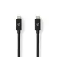 USB-kabel | USB 4.0 Gen 3x2 | USB-C Hane | USB-C Hane | 240 W | 8K@60Hz | 40 Gbps | Nickelplaterad | 1.00 m | Rund | PVC | Svart | Låda - Dator och nätverk - 5412810413980 - 1