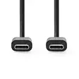 USB-kabel | USB 2.0 | USB-C Hane | USB-C Hane | 60 W | 480 Mbps | Nickelplaterad | 3.00 m | Rund | PVC | Svart | Label - Mobiltelefoner - 5412810481200 - 10