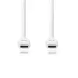 USB-kabel | USB 3.2 Gen 1 | USB-C Hane | USB-C Hane | 60 W | 4K@60Hz | 5 Gbps | Nickelplaterad | 1.00 m | Rund | PVC | Vit | Låda - Nedis produkter - 5412810481330 - 10
