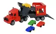 Plasto Biltransportlastbil 47 cm, inkluderar 4 bilar - Traktorer och arbetsmaskiner - 6410310116430 - 1