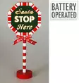 Träskyltdekoration med LED-ljus “Santa Stop Here” – en varm julinredningsdetalj - Juldekorationer och textilier - 8721037235020 - 1