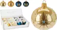 Handblåsta glaskulor 80 mm – lyxigt dekorativt set i blått och guld - Juldekorationer och textilier - 8721037438100 - 1