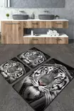 Badrumsmatta Set Mijölnir Flerfärgad 100% Polyester Antibakteriell Halkfri Maskintvättbar 50x60 cm & 60x100 cm - Badrumsmattor och våtrumsmattor - 8683342206020 - 1