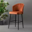 Barstol Hanah Home Rubi Tegelröd Spånskiva Metallben 52x97x42 cm - Barstolar - 8683742879800 - 2