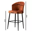 Barstol Hanah Home Rubi Tegelröd Spånskiva Metallben 52x97x42 cm - Barstolar - 8683742879800 - 1
