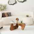 Soffbord Hanah Home Freya Chesnut Härdat Glas Massiv Furu 86x36x66 cm - Soffbord - 8684283311040 - 2