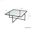 Soffbord Hanah Home Sun S409 Svart Härdat Glas 85x35x85 cm - Soffbord - 8683342949590 - 9