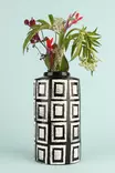 Dekorativ Kruka Aberto Design YL710 Svart Vit Keramik 13x23 cm - Hängande blomkrukor och vaser - 8684283435630 - 2