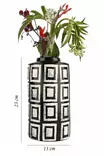 Dekorativ Kruka Aberto Design YL710 Svart Vit Keramik 13x23 cm - Hängande blomkrukor och vaser - 8684283435630 - 3