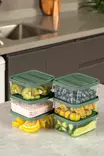 Förvaringslåda Set Hermia Grön Plast 6 Delar - Matlådor och matförvaringsbehållare - 8684283210350 - 3