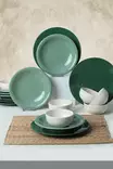 Matsservis Hermia Grön Vit Keramik 18 Delar - Serveringsfat - 8684282417910 - 2