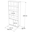 Bokhylla Hanah Home FR16-AA Furu Antracit Spånskiva 75x168,3x26,8 cm - Bokhyllor - 8684282994060 - 6