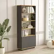 Bokhylla Hanah Home FR16-AA Furu Antracit Spånskiva 75x168,3x26,8 cm - Bokhyllor - 8684282994060 - 3