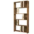 Bokhylla Hanah Home Lima Valnöt Vit Marmormönster Spånskiva 90x180x20 cm - Bokhyllor - 8683342169820 - 1