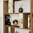 Bokhylla Hanah Home Lima Valnöt Vit Marmormönster Spånskiva 90x180x20 cm - Bokhyllor - 8683342169820 - 4