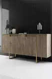 Konsolbord Hanah Home Luxe Valnöt Guld Spånskiva 160x35x80 cm - Byråer och skåp - 8684282178200 - 2