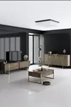 Konsolbord Hanah Home Luxe Valnöt Guld Spånskiva 160x35x80 cm - Byråer och skåp - 8684282178200 - 3