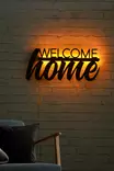 Dekorativ Led Väggdekor Wallity Welcome Home Gul MDF 53x25 cm - Ljussmycken och ljusfigurer - 8682870905030 - 5