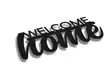 Dekorativ Led Väggdekor Wallity Welcome Home Gul MDF 53x25 cm - Ljussmycken och ljusfigurer - 8682870905030 - 1