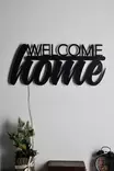 Dekorativ Led Väggdekor Wallity Welcome Home Gul MDF 53x25 cm - Ljussmycken och ljusfigurer - 8682870905030 - 2