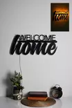 Dekorativ Led Väggdekor Wallity Welcome Home Gul MDF 53x25 cm - Ljussmycken och ljusfigurer - 8682870905030 - 3