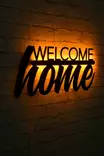 Dekorativ Led Väggdekor Wallity Welcome Home Gul MDF 53x25 cm - Ljussmycken och ljusfigurer - 8682870905030 - 4