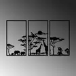 Väggdekor Metall Wallity Serengeti Svart Metall 40x69 cm 3 Delar - Dekorationer, prydnadsföremål - 8683342941310 - 5