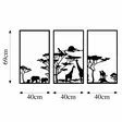 Väggdekor Metall Wallity Serengeti Svart Metall 40x69 cm 3 Delar - Dekorationer, prydnadsföremål - 8683342941310 - 6