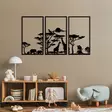 Väggdekor Metall Wallity Serengeti Svart Metall 40x69 cm 3 Delar - Dekorationer, prydnadsföremål - 8683342941310 - 2