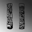 Väggdekor Metall Wallity Tiki Svart Metall 20x84 cm 2 Delar - Dekorationer, prydnadsföremål - 8684282463160 - 6