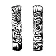 Väggdekor Metall Wallity Tiki Svart Metall 20x84 cm 2 Delar - Dekorationer, prydnadsföremål - 8684282463160 - 1