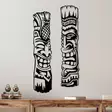 Väggdekor Metall Wallity Tiki Svart Metall 20x84 cm 2 Delar - Dekorationer, prydnadsföremål - 8684282463160 - 2