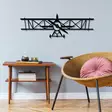 Väggdekor Metall Wallity Airplane Svart Metall 70x23 cm - Dekorationer, prydnadsföremål - 8681875518580 - 2