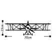 Väggdekor Metall Wallity Airplane Svart Metall 70x23 cm - Dekorationer, prydnadsföremål - 8681875518580 - 3