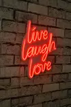 Dekorativ Led Väggdekor Wallity Live Laugh Love Röd Plast 30,5x35,5 cm - Ljussmycken och ljusfigurer - 8682870288850 - 3