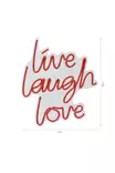 Dekorativ Led Väggdekor Wallity Live Laugh Love Röd Plast 30,5x35,5 cm - Ljussmycken och ljusfigurer - 8682870288850 - 9