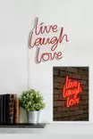 Dekorativ Led Väggdekor Wallity Live Laugh Love Röd Plast 30,5x35,5 cm - Ljussmycken och ljusfigurer - 8682870288850 - 4