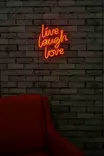 Dekorativ Led Väggdekor Wallity Live Laugh Love Röd Plast 30,5x35,5 cm - Ljussmycken och ljusfigurer - 8682870288850 - 5