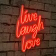 Dekorativ Led Väggdekor Wallity Live Laugh Love Röd Plast 30,5x35,5 cm - Ljussmycken och ljusfigurer - 8682870288850 - 2
