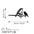 Metalldekoration Aberto Design Bird On The Branch Svart Metall 40x20 cm - Trädgårdsdekorationer - 8684282826880 - 6