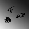 Väggdekor Metall Wallity Fishes Svart Metall 21x26 cm 24x26 cm 20x31 cm 3 Delar - Dekorationer, prydnadsföremål - 8683342941150 - 5