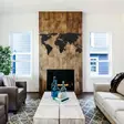 Väggdekor Metall Wallity World Map Silhouette Svart Metall 60x120 cm - Dekorationer, prydnadsföremål - 8681875129700 - 8