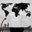 Väggdekor Metall Wallity World Map Silhouette Svart Metall 60x120 cm - Dekorationer, prydnadsföremål - 8681875129700 - 2