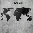 Väggdekor Metall Wallity World Map Silhouette Svart Metall 60x120 cm - Dekorationer, prydnadsföremål - 8681875129700 - 3