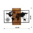 Väggdekor Trä Wallity World Map With Compass Svart Valnöt Metall Trä 85x58 cm - Dekorationer, prydnadsföremål - 8682870854710 - 8
