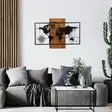 Väggdekor Trä Wallity World Map With Compass Svart Valnöt Metall Trä 85x58 cm - Dekorationer, prydnadsföremål - 8682870854710 - 3